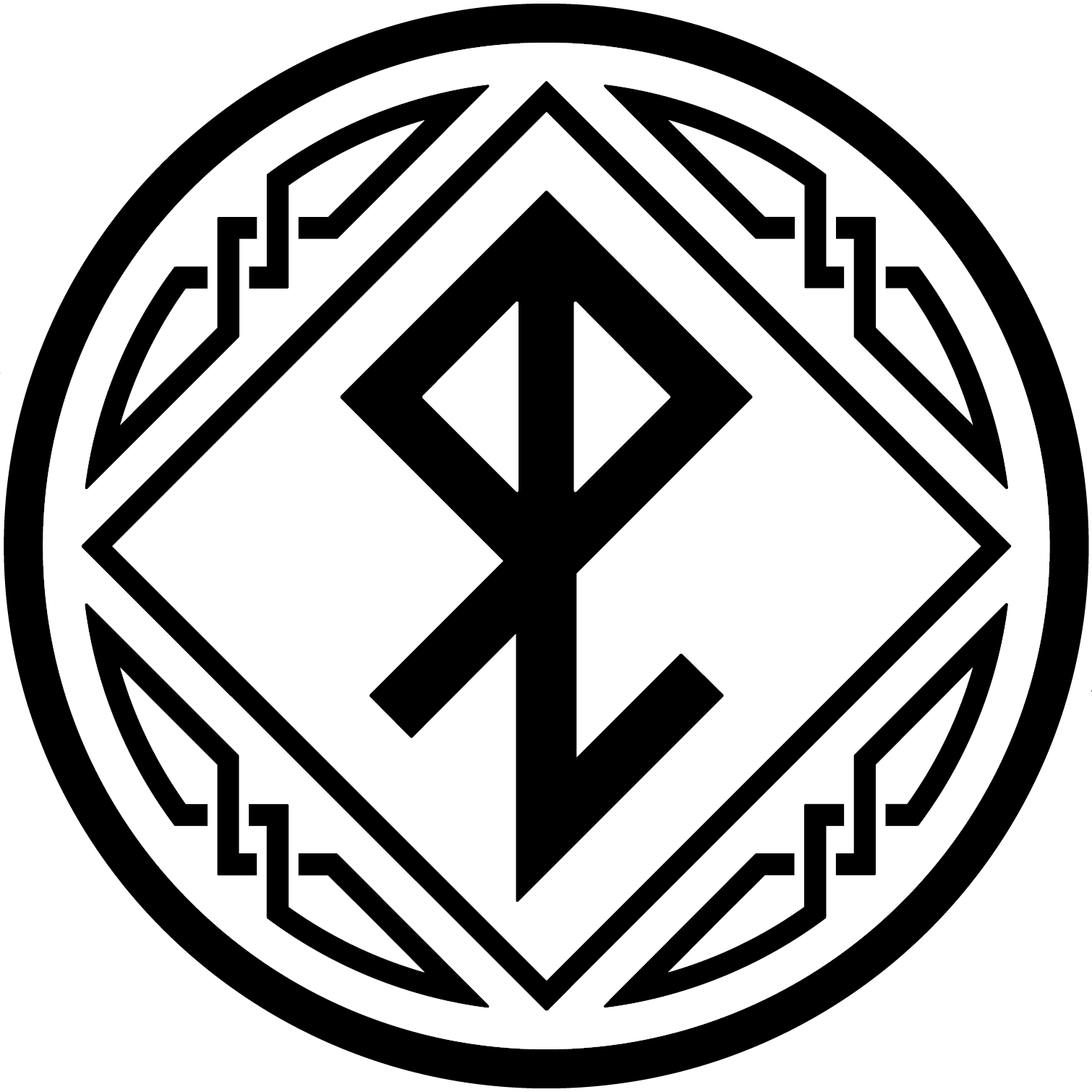 Rune ronde Ethylos - Noir fond blanc